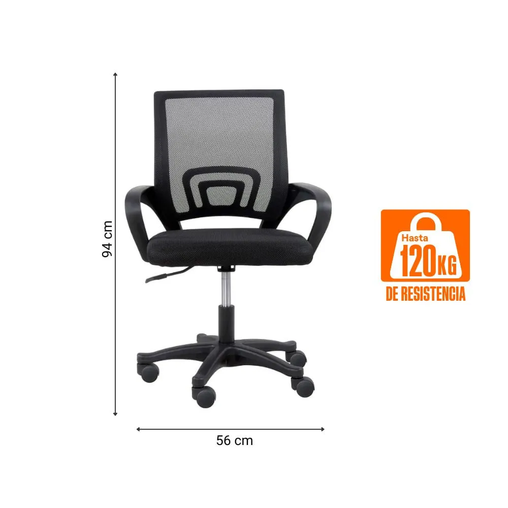 Silla de Oficina Giratoria Tauro Negro ORANGE - Imagen 2